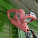 old pink electric hedge trimmer