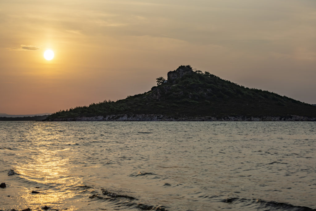 island before sunset