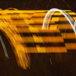 light painting shot with the street lights